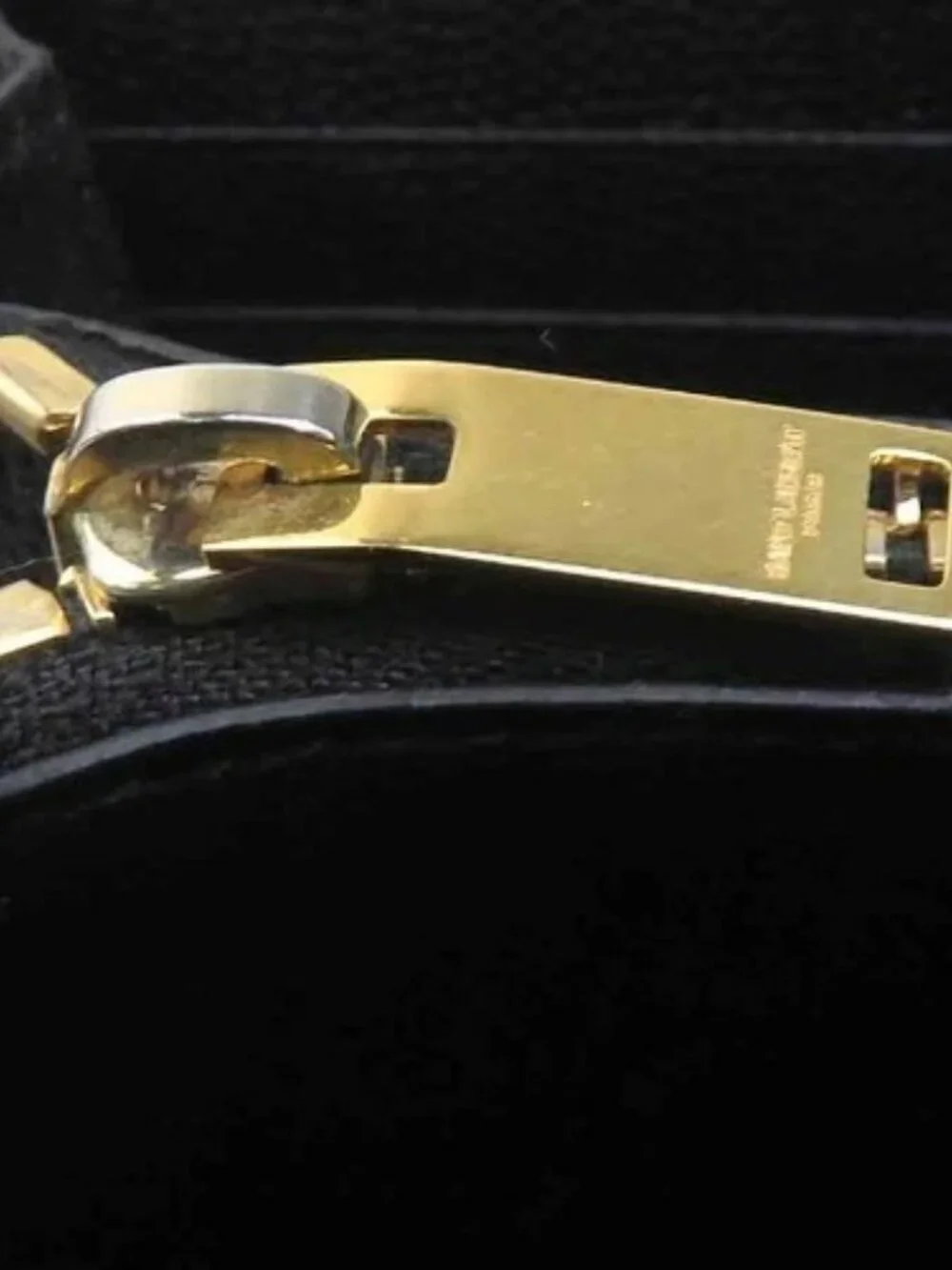 Auth SAINT LAURENT Zip Around Long Wallet Black/Gold Leather/Metal - h31776g - Picture 12 of 15